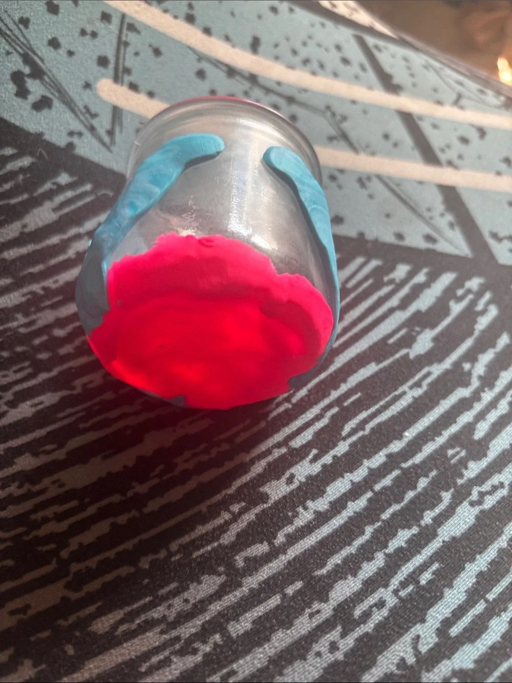Handcrafted Clay Decorated Glass Holder